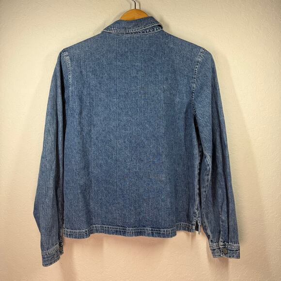 Women's NY Jeans Blue Jean Denim Zip Front Shirt Jacket Size Medium - Picture 6 of 6